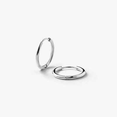 classic hoop 10mm sølvbelagt