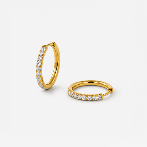 Kristall Ohrringe 18K vergoldet 12mm