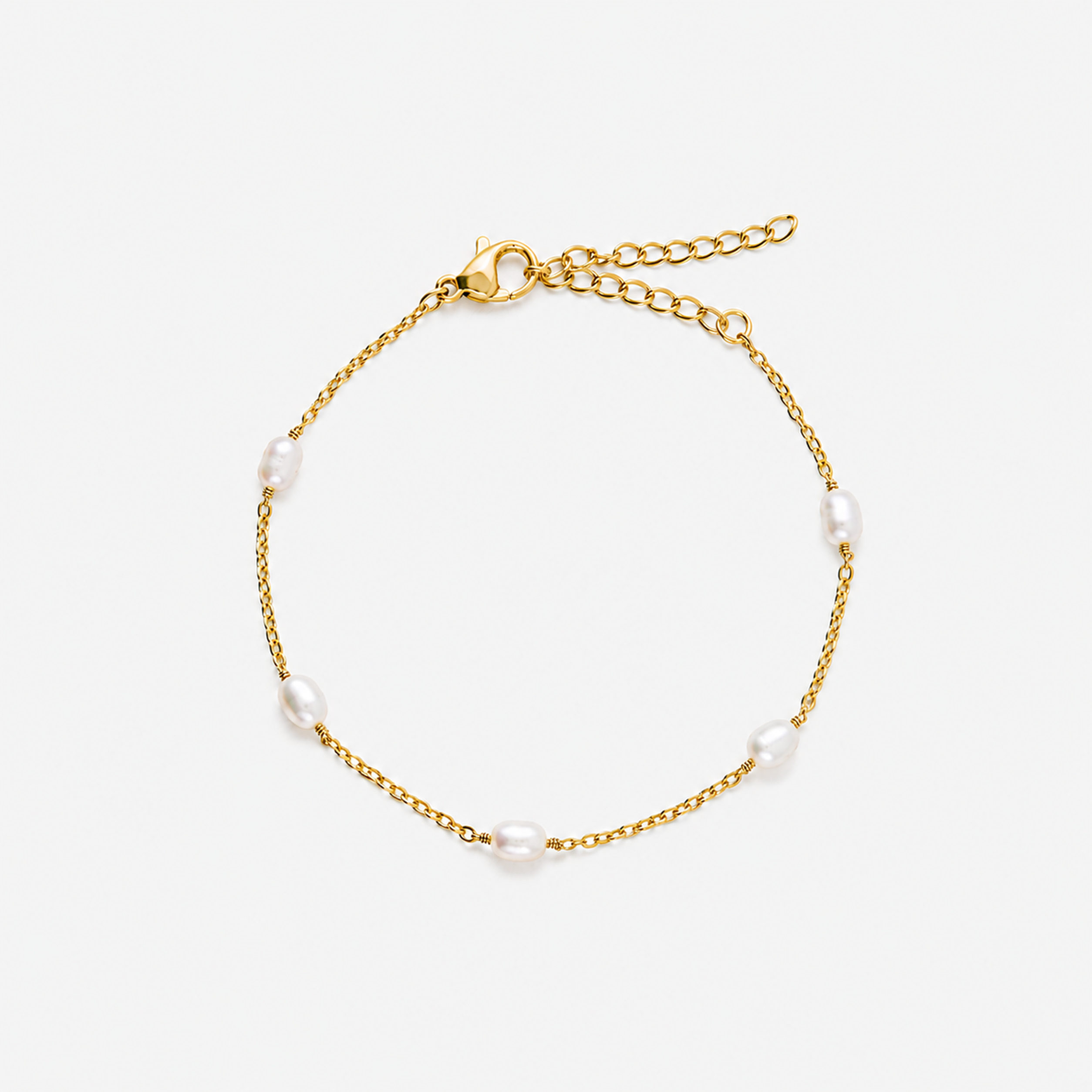 Dot Perlenarmband vergoldet