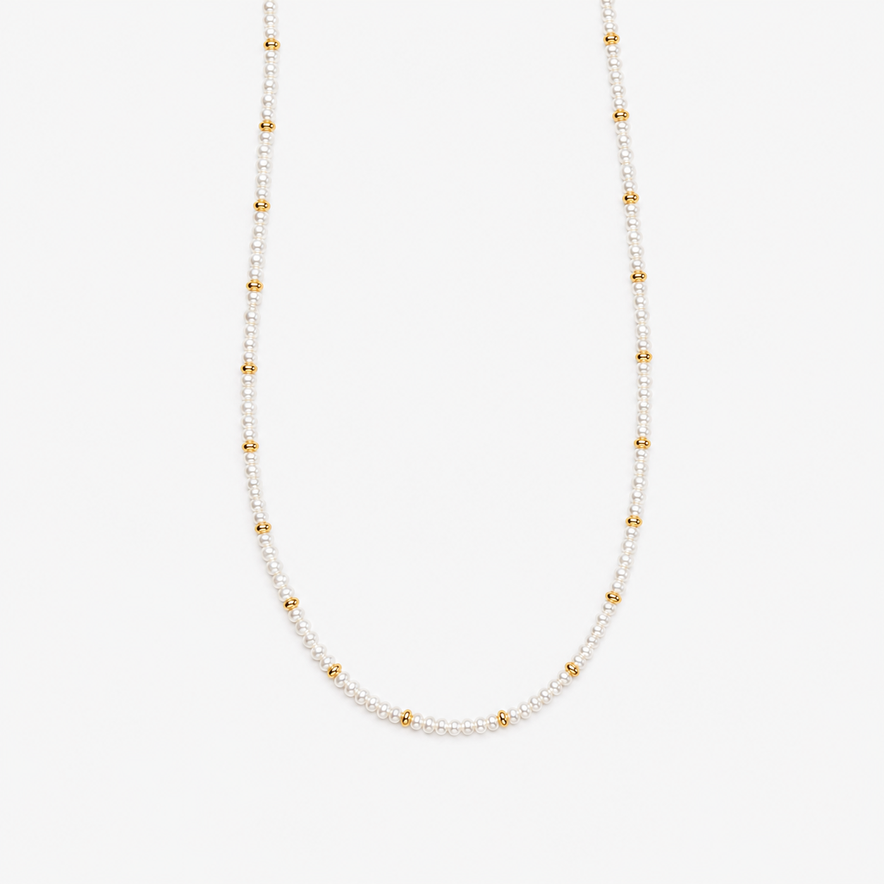 Mikro Perlen Halskette mit Golddetails