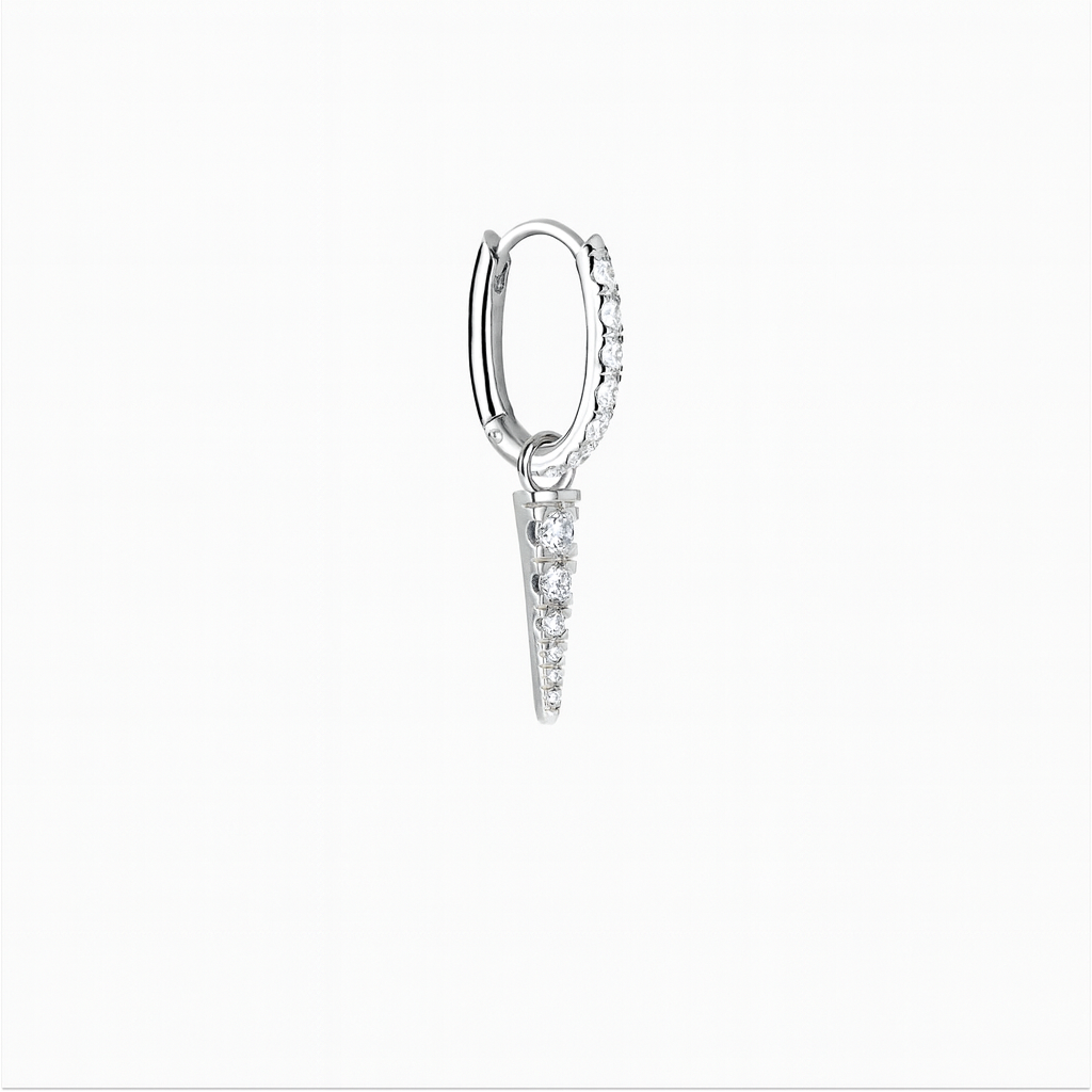Essential Krystal Hoop und Edge Krystal Drop versilbert Double
