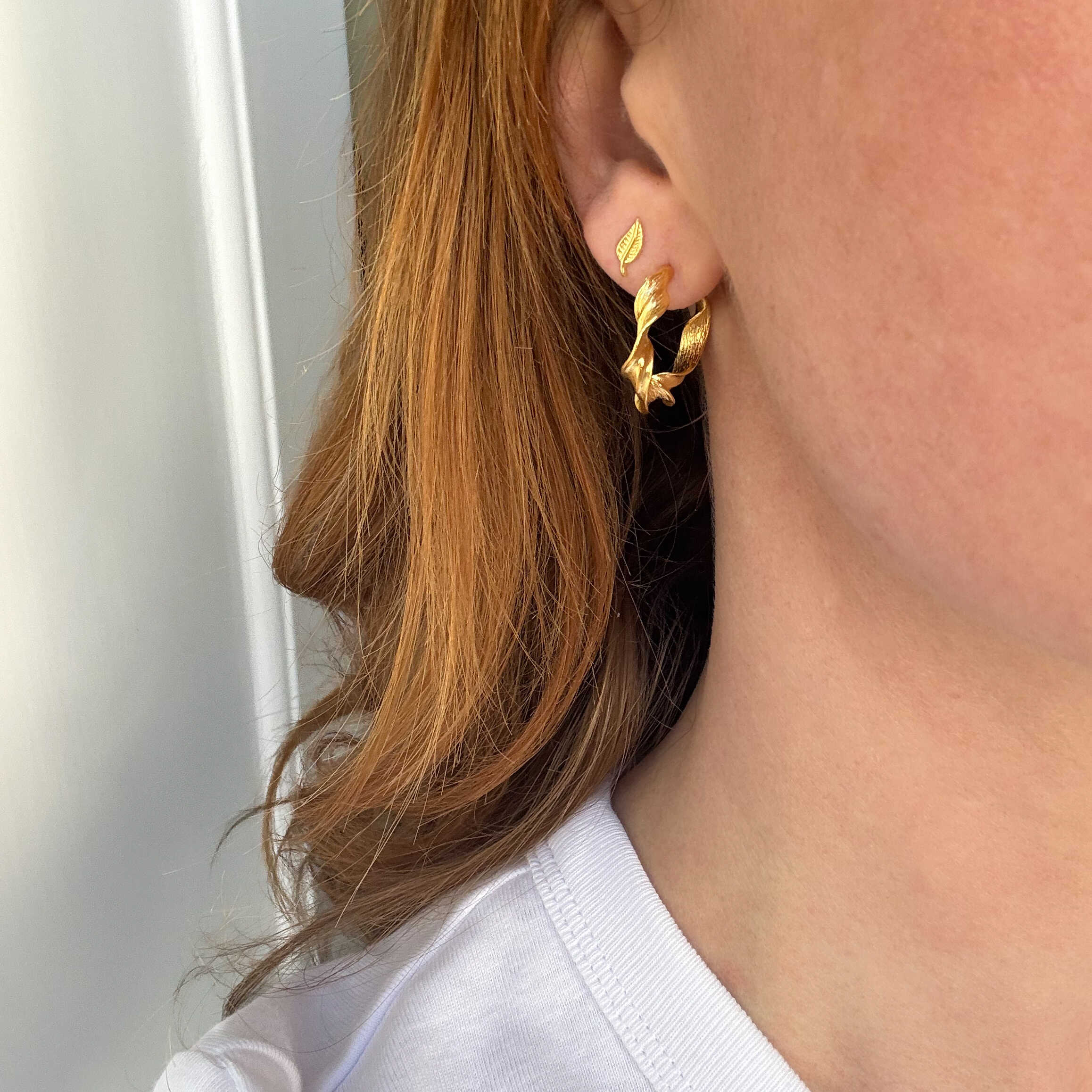 Chunky Twisted Hoop vergoldet
