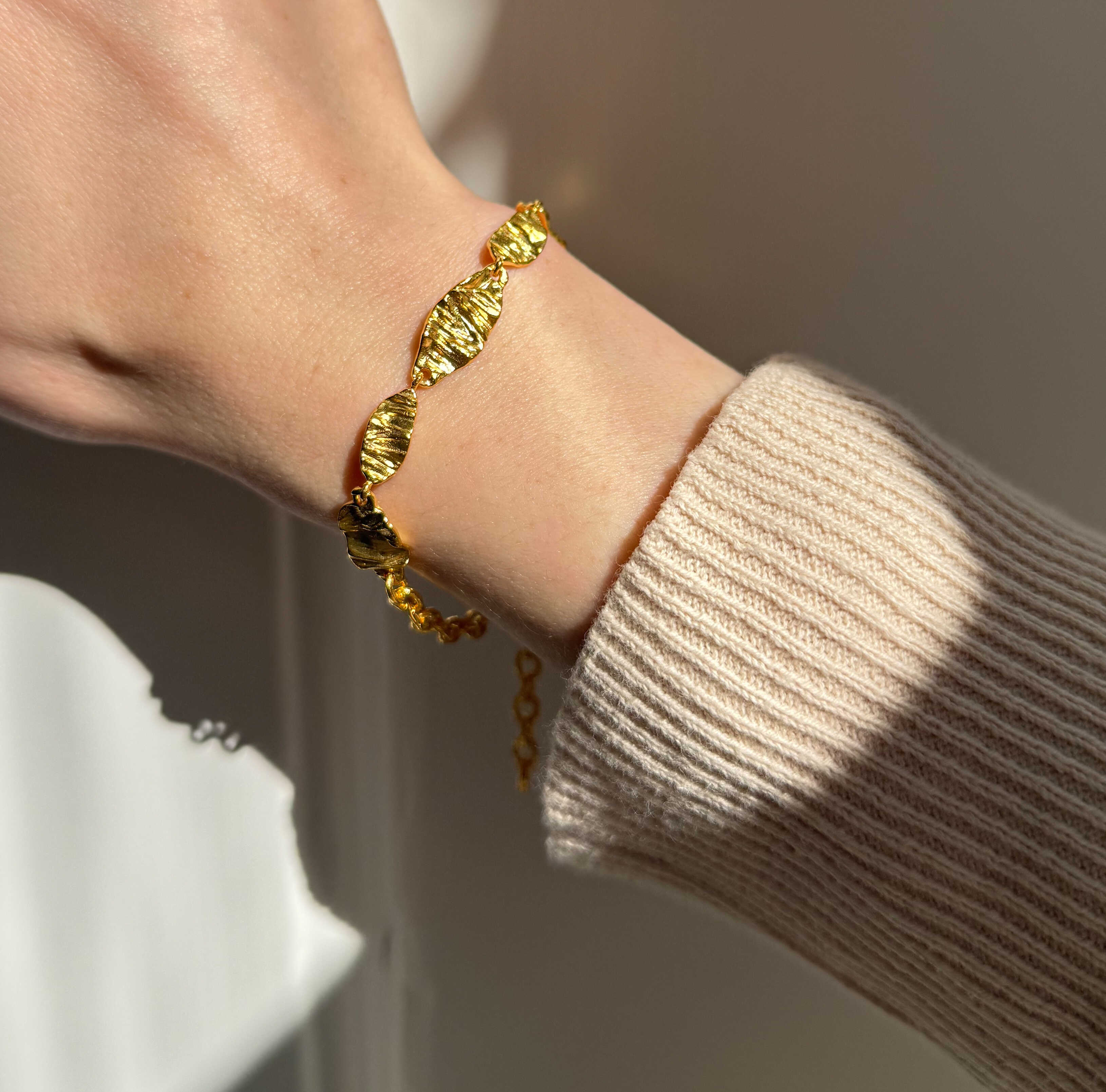 Chunky Melted Armband vergoldet