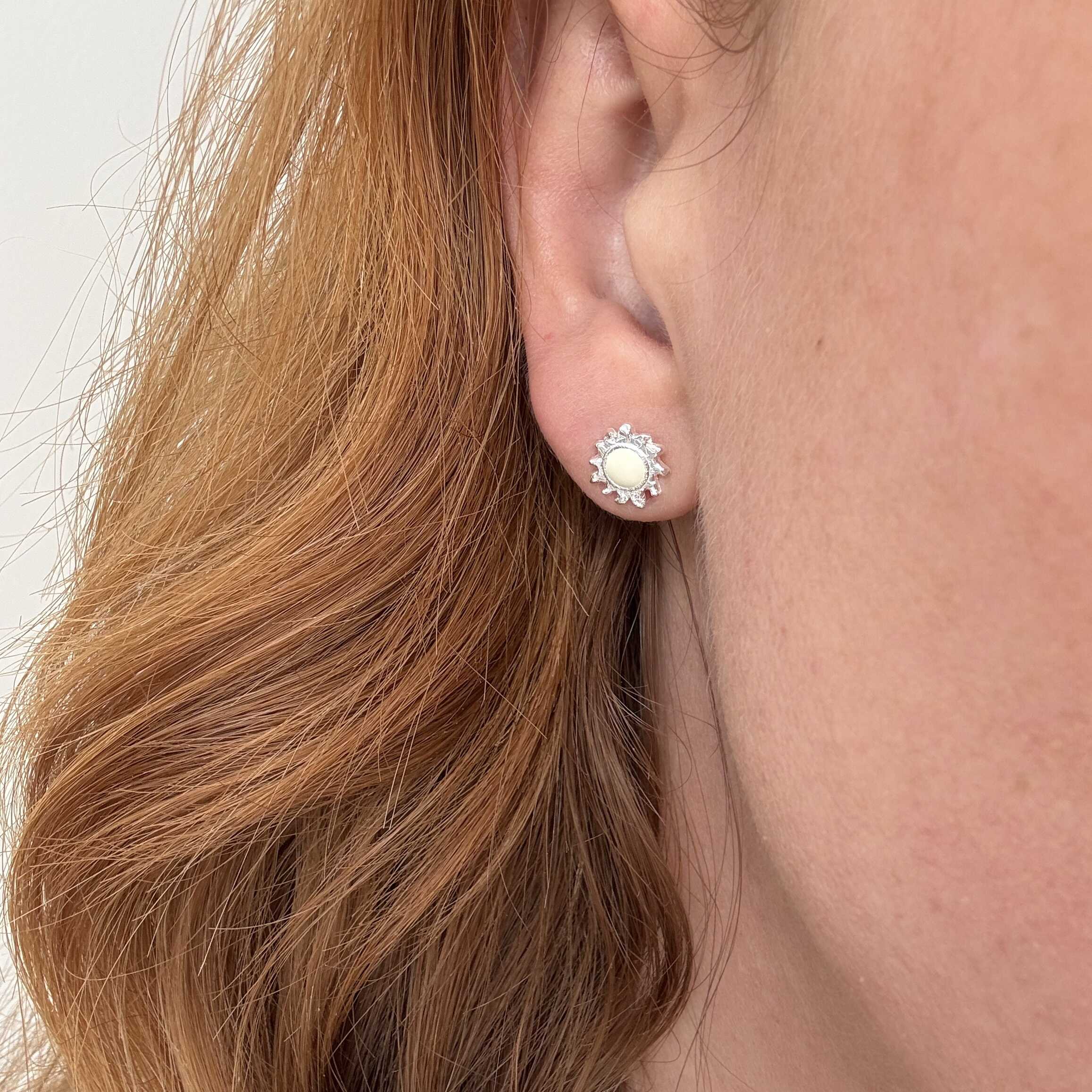 Sonnen Stecker Ohrring Silber