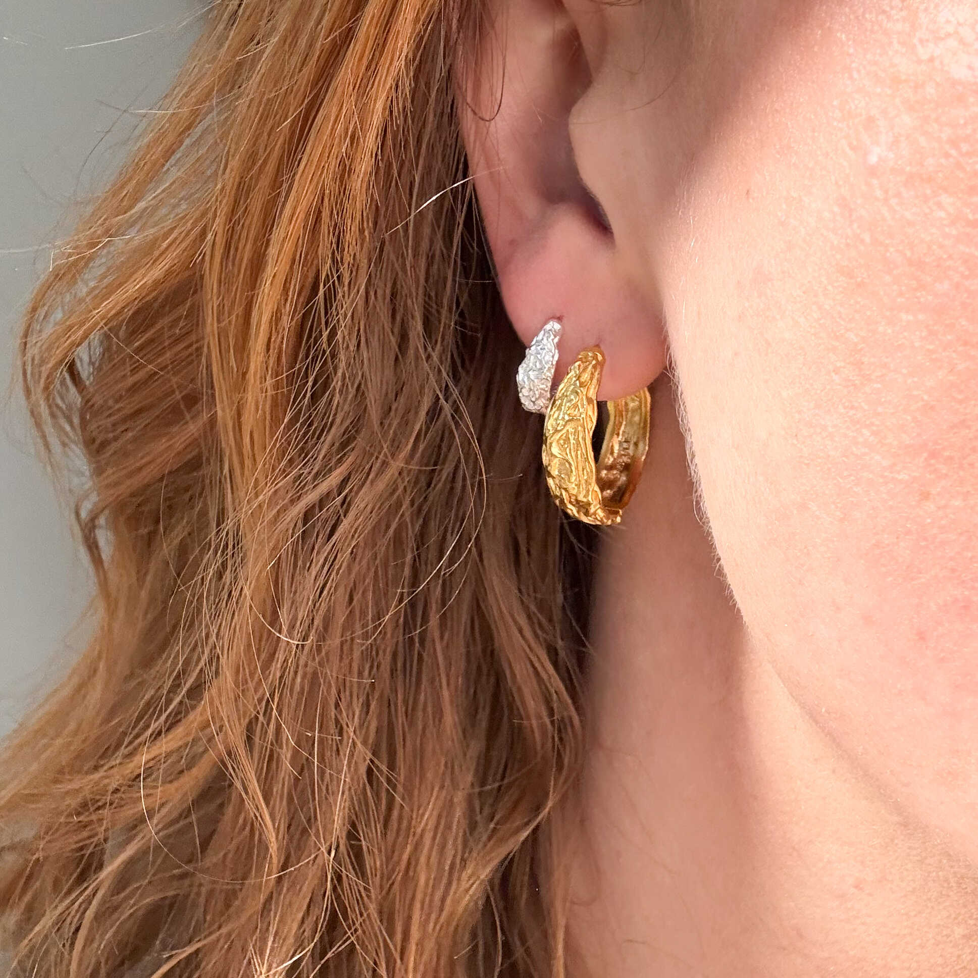 Melted Hoop 12 mm Silber