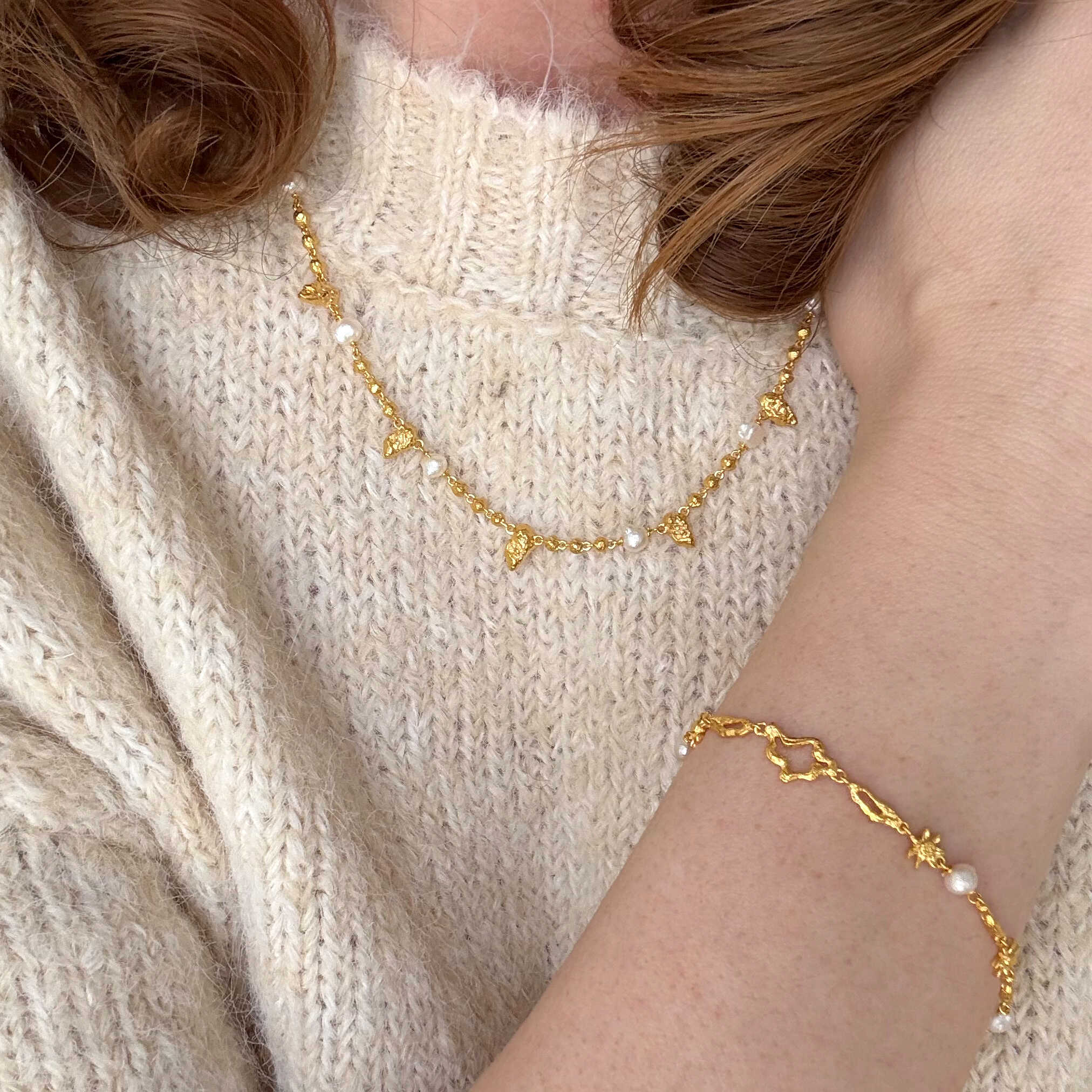 Solis Perlenarmband vergoldet
