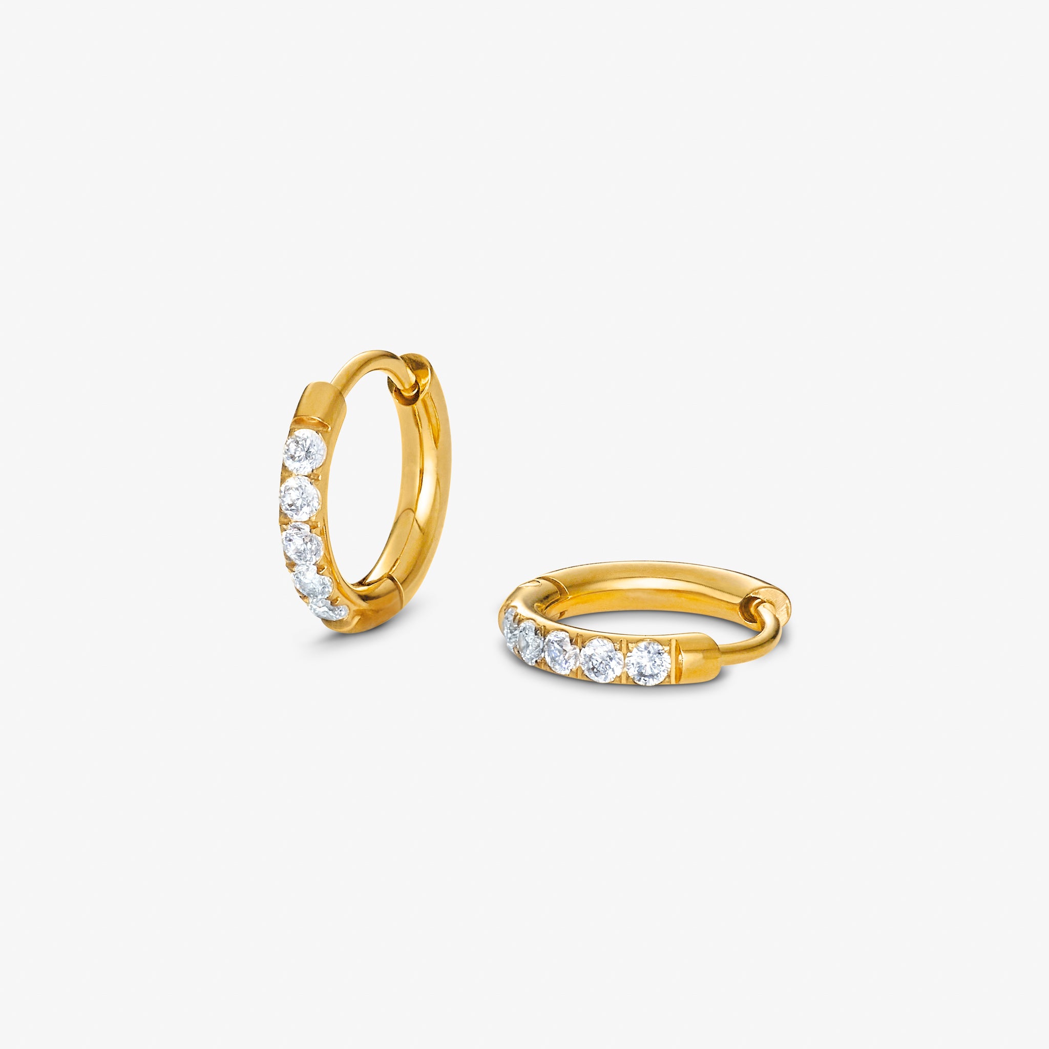 Kristall Ohrringe 18K vergoldet 10mm