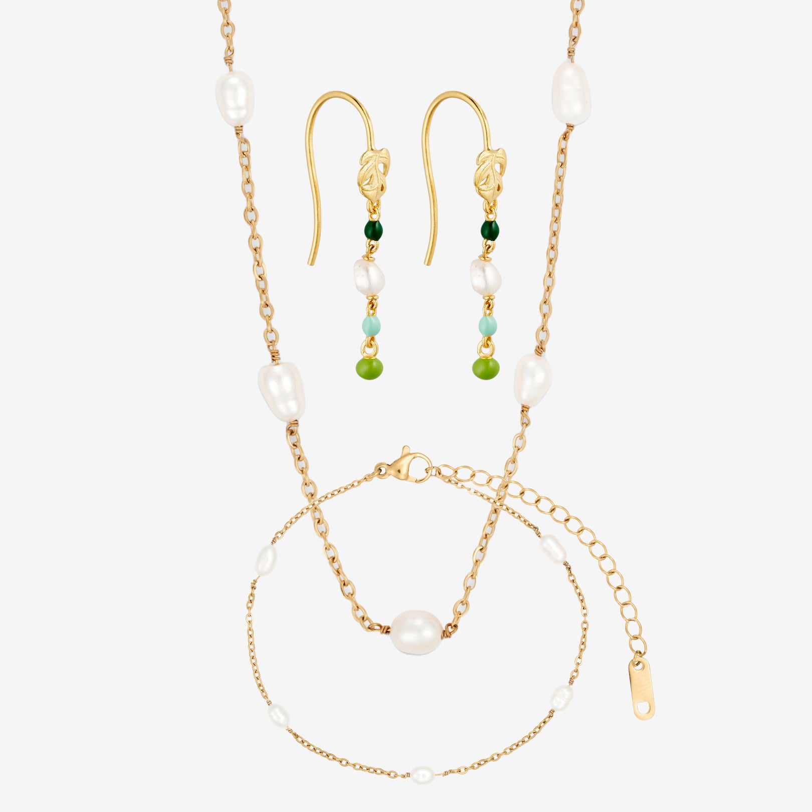 Perlen Grün Dangle Set