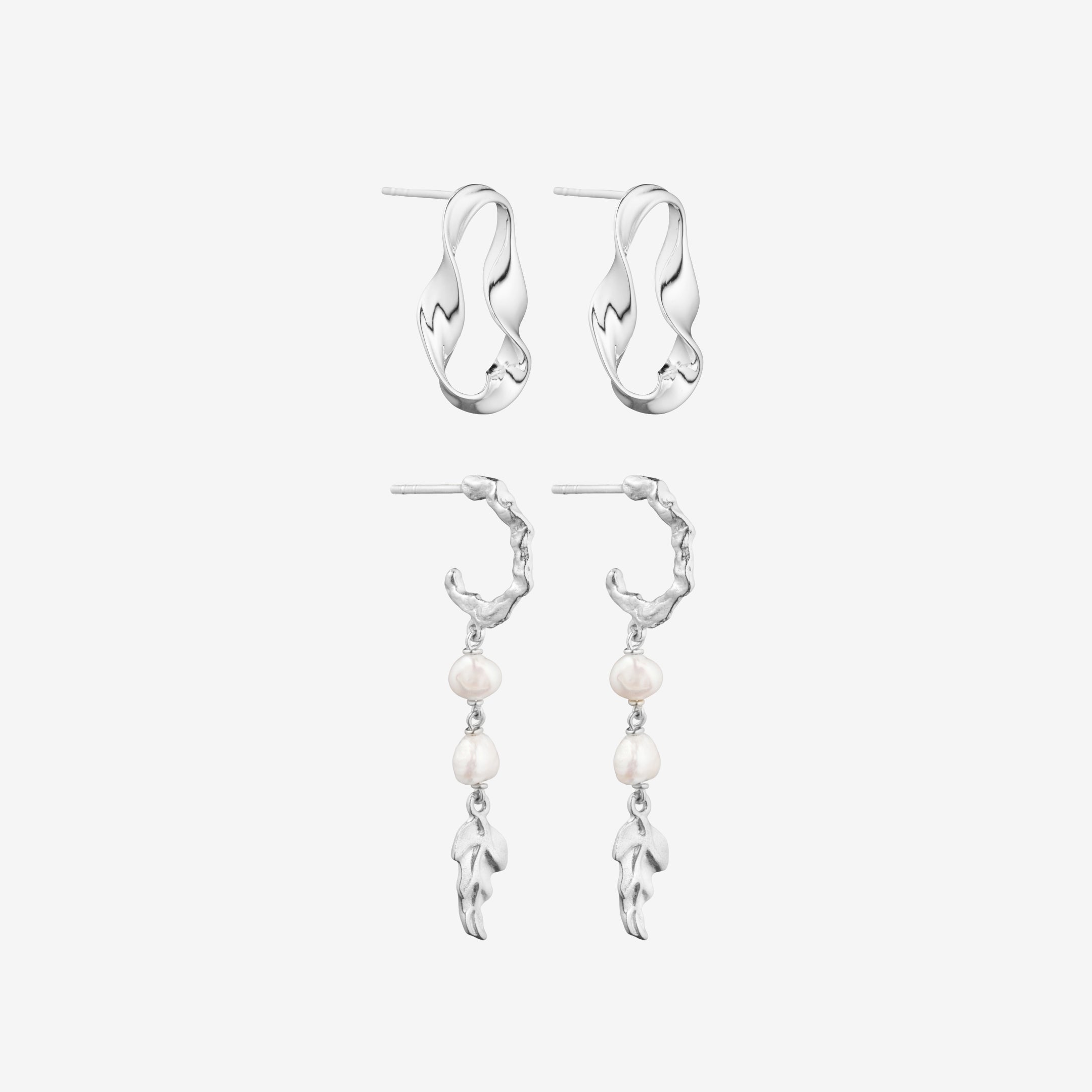 Wave Dangle Silber Set