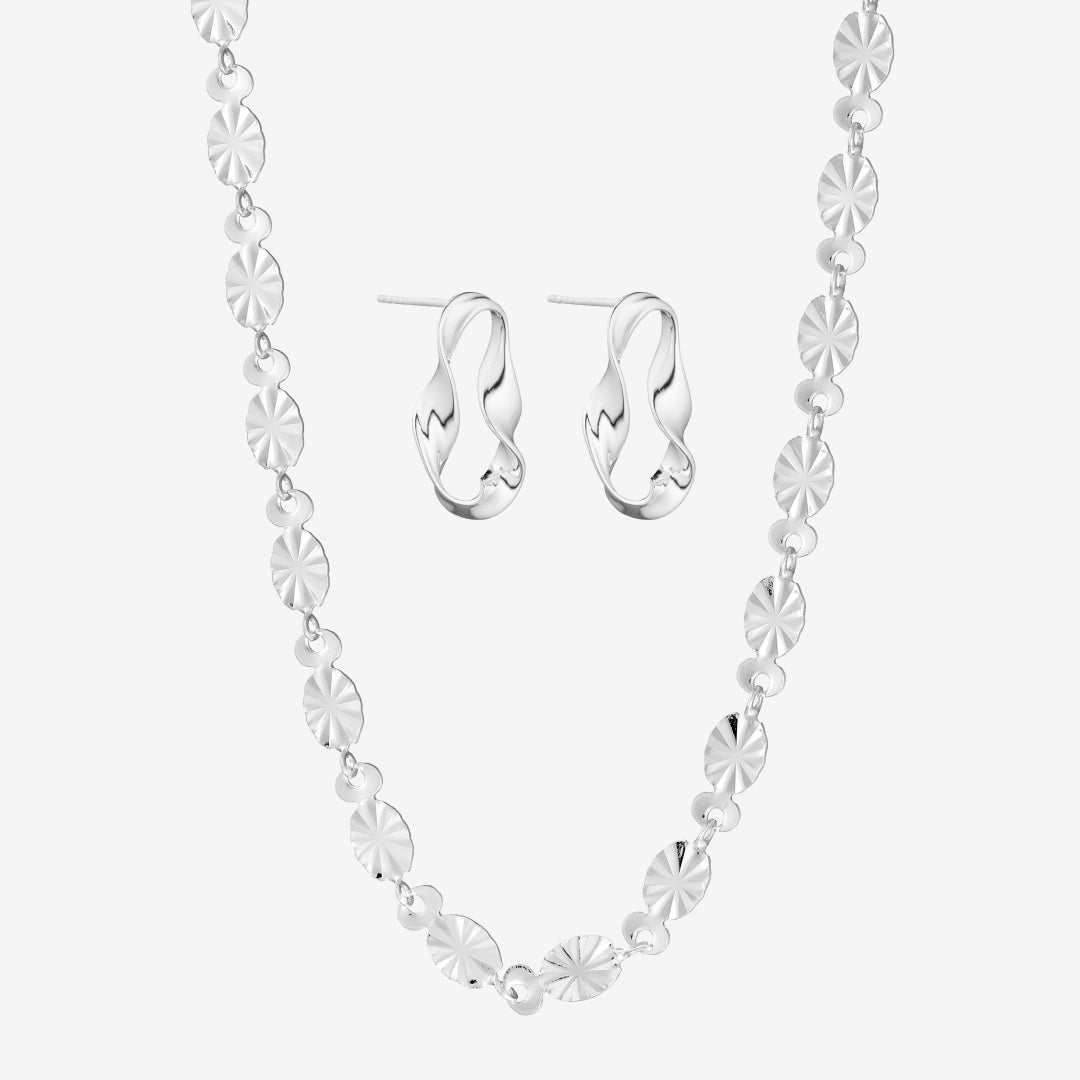 Wave und Sun Silber Set